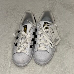 Adidas Kids White and Black Sneakers